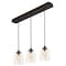 Afx William 3 Light Linear Pendant, Medium Base 120V, Black WMMP08MBBKLNR3 - alternate 1